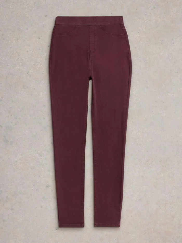Women Janey Cotton Mid Rise Jegging Dk Plum White Stuff Jeans