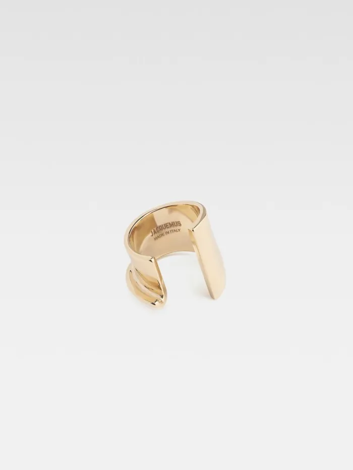 Women Jewellery JACQUEMUS The J Ring Light Gold