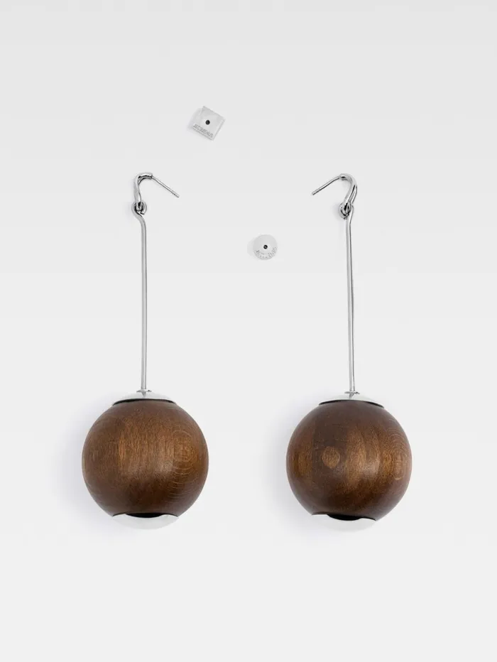 Women Jewellery JACQUEMUS The Nodo Large Earrings Silver Brown Women Jewellery JACQUEMUS The Nodo Large Earrings Silver Brown