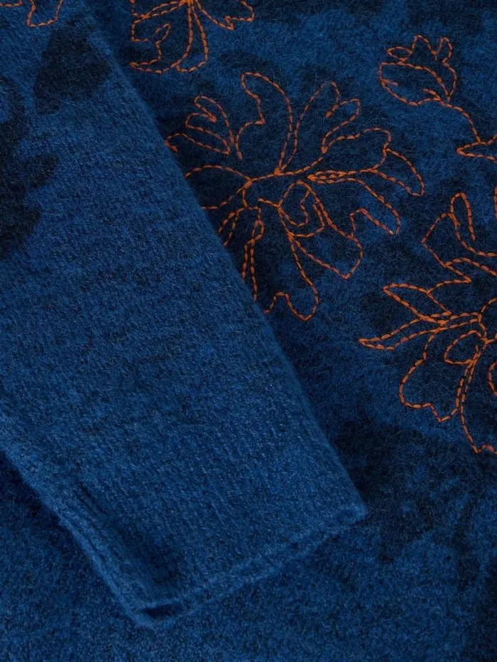 Women JULIE EMBORDIERED JUMPER Mid Blue White Stuff Knitwear