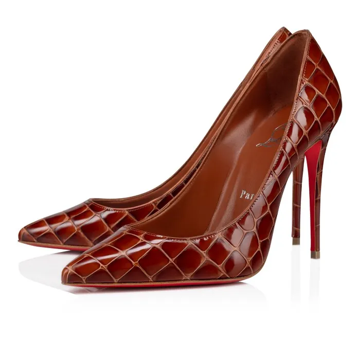 Women Kate 100 Mm Pumps 8211 Alligator Embossed Calf Leather 8211 Acajou Christian Louboutin Pumps Women Kate 100 Mm Pumps 8211 Alligator Embossed Calf Leather 8211 Acajou Christian Louboutin Pumps