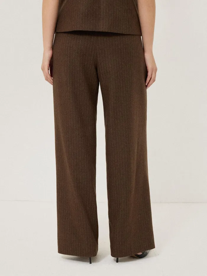 Women Kemp Wool Pinstripe Trouser Brown Jigsaw Suits and Tailoring