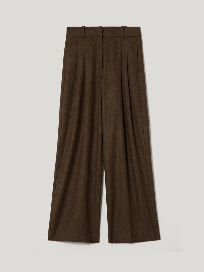 Women Kemp Wool Pinstripe Trouser Brown Jigsaw Suits and Tailoring