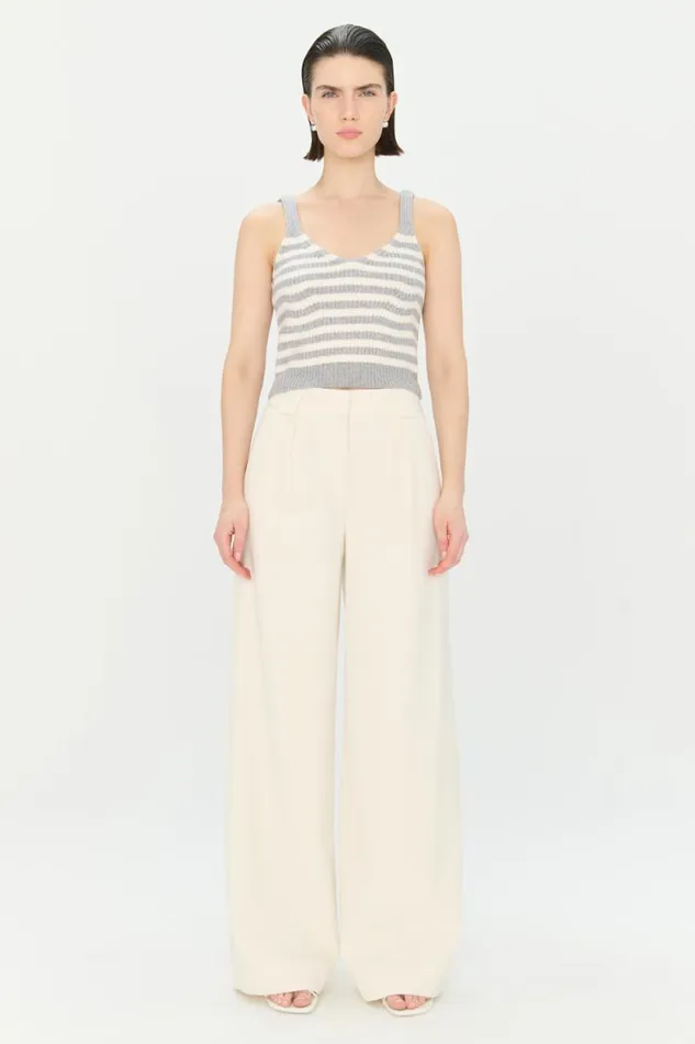 Women Knitwear Jonathan Simkhai Braylee Top Heather Grey Cropped Tank Top