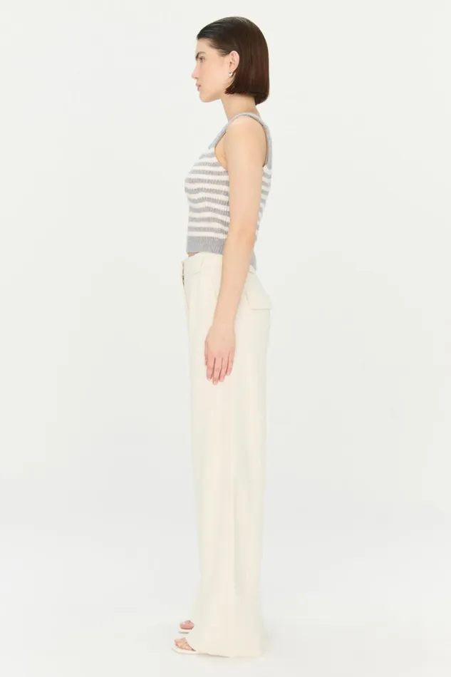 Women Knitwear Jonathan Simkhai Braylee Top Heather Grey Cropped Tank Top