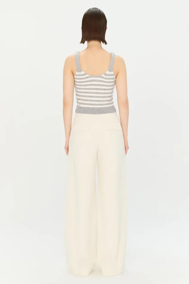 Women Knitwear Jonathan Simkhai Braylee Top Heather Grey Cropped Tank Top