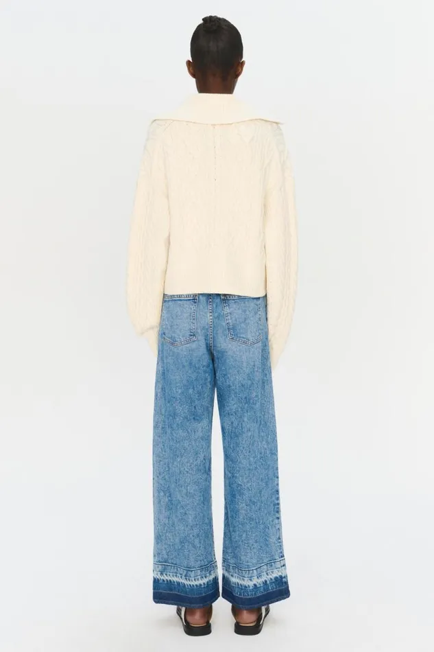 Women Knitwear Jonathan Simkhai Kate Polo Ivory Cable Knit Polo
