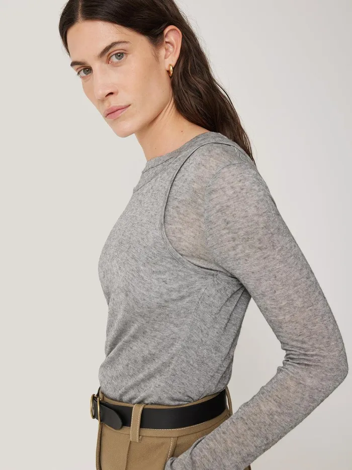 Women Layered 2in1 Top Grey Jigsaw Shirts and Tops