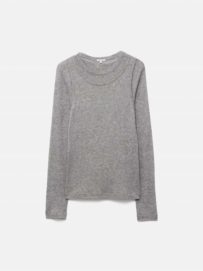 Women Layered 2in1 Top Grey Jigsaw Shirts and Tops