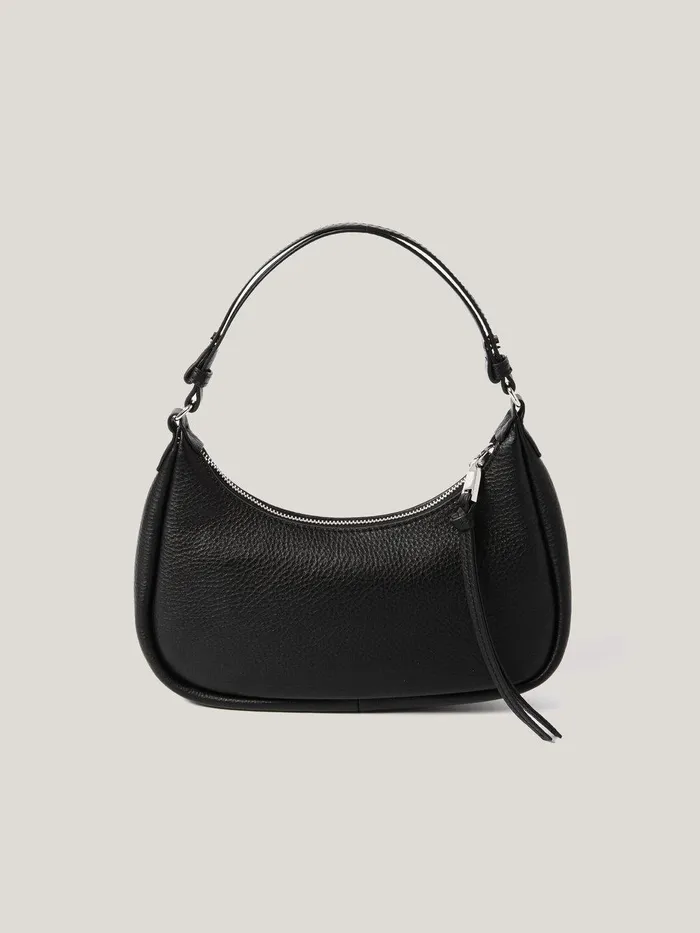 Women Leather Crescent Shoulder Bag Black Jigsaw Wallets and Card Holders