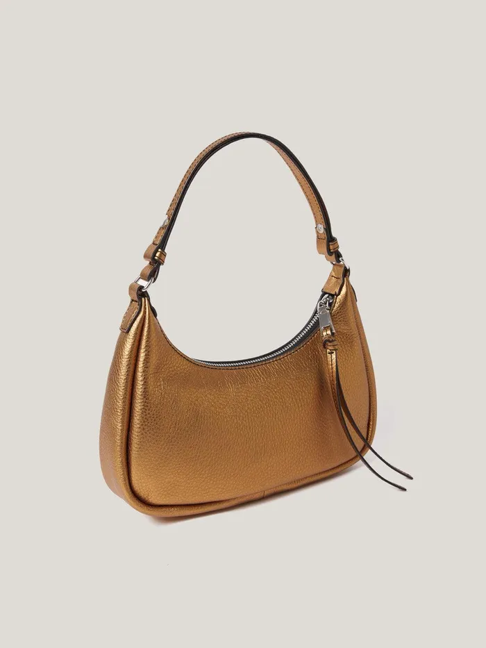 Women Leather Crescent Shoulder Bag Copper Jigsaw Wallets and Card Holders