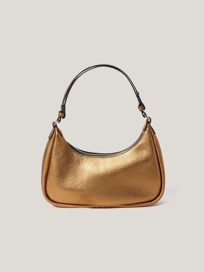 Women Leather Crescent Shoulder Bag Copper Jigsaw Wallets and Card Holders