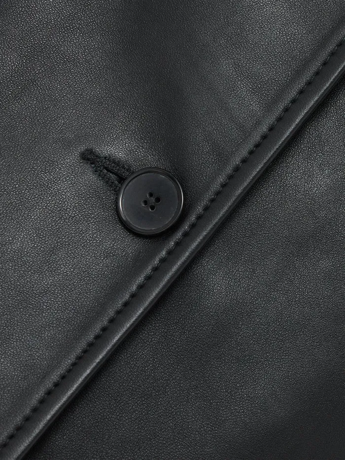 Women Leather Tailored Blazer Black Jigsaw Leather