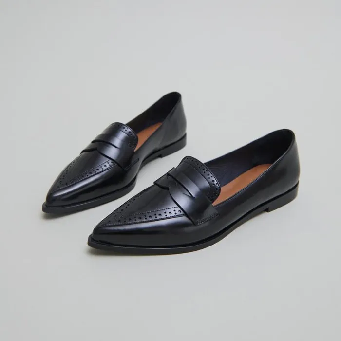 Women Loafers With Pointed Toes Black JONAK Loafers