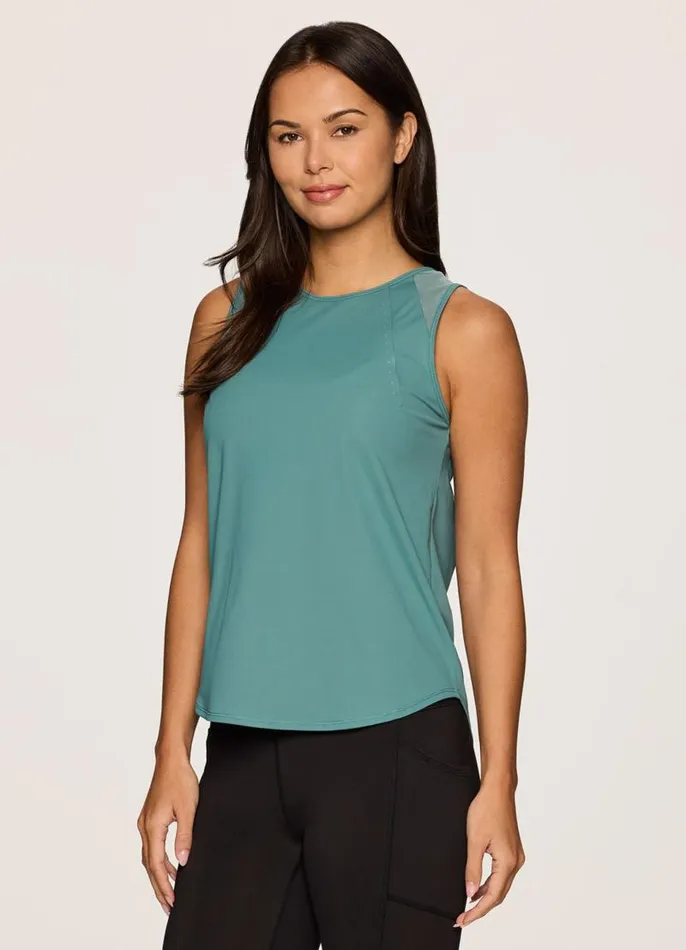 Women Look Back At It Tank Sea Green RBX Active Tanks
