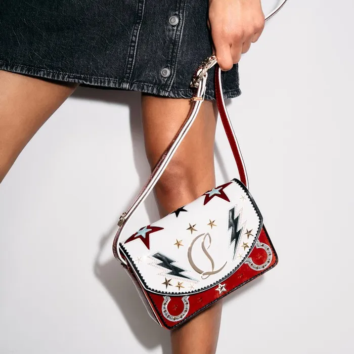Women Loubi54 Giddy Crossbody Bag 8211 Abrasivato Calf Leather 8211 White Christian Louboutin Shoulder Bags Women Loubi54 Giddy Crossbody Bag 8211 Abrasivato Calf Leather 8211 White Christian Louboutin Shoulder Bags