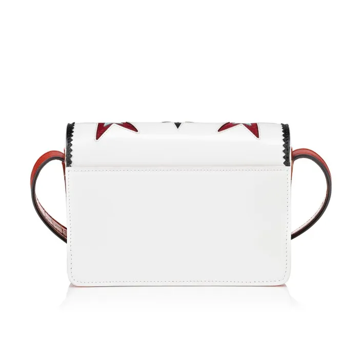 Women Loubi54 Giddy Crossbody Bag 8211 Abrasivato Calf Leather 8211 White Christian Louboutin Shoulder Bags