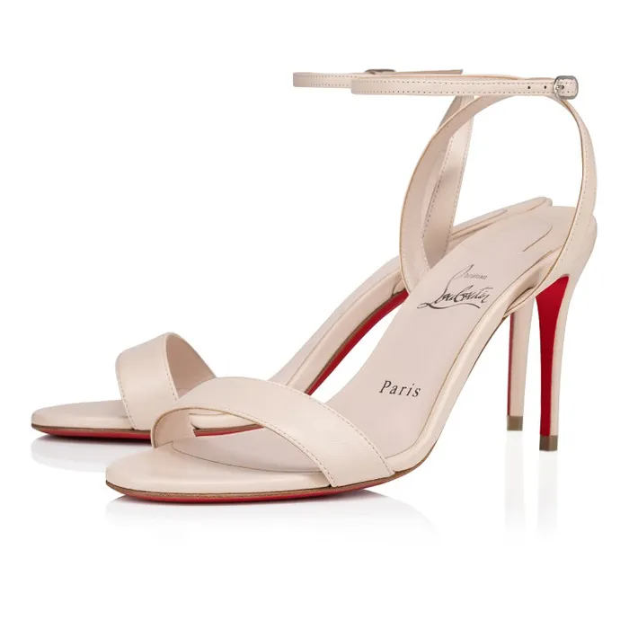 Women Loubigirl 85 Mm Sandals 8211 Nappa Leather 8211 Leche Christian Louboutin Sandals and Slides