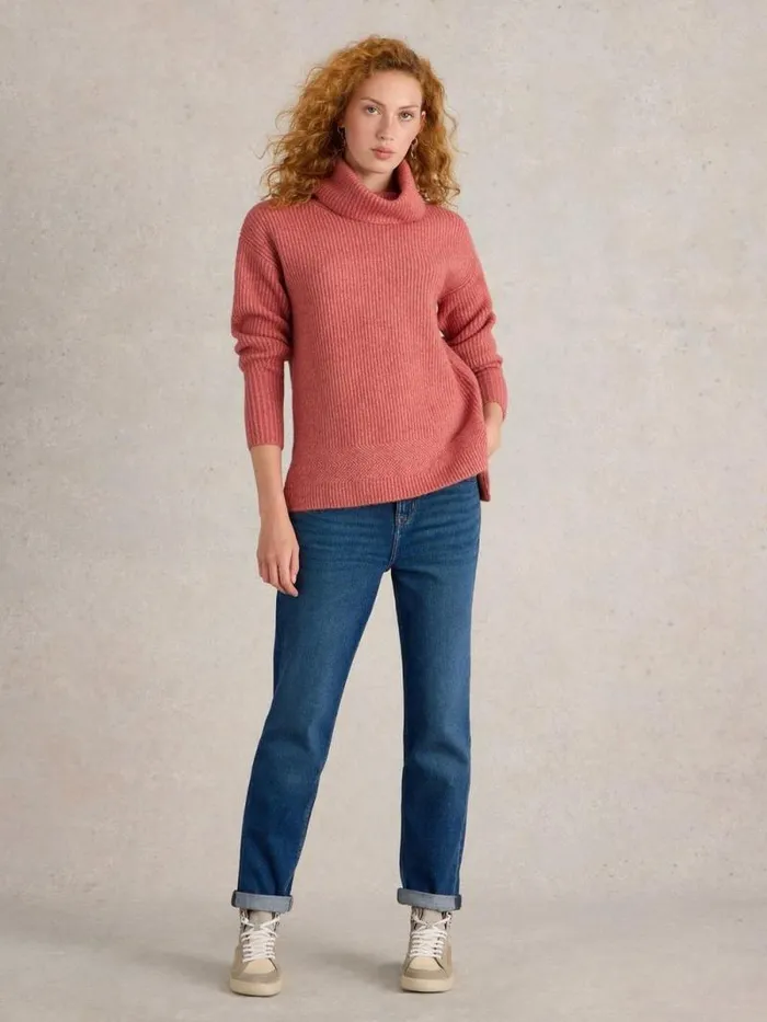 Women LOVELY RIBBED JUMPER Dusty Pink White Stuff Knitwear