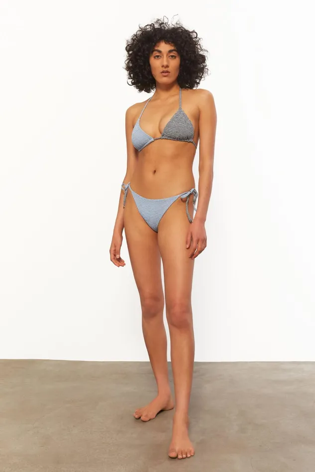 Women Mara Hoffman Bikini Bottoms Lei Bikini Bottom Black Blue