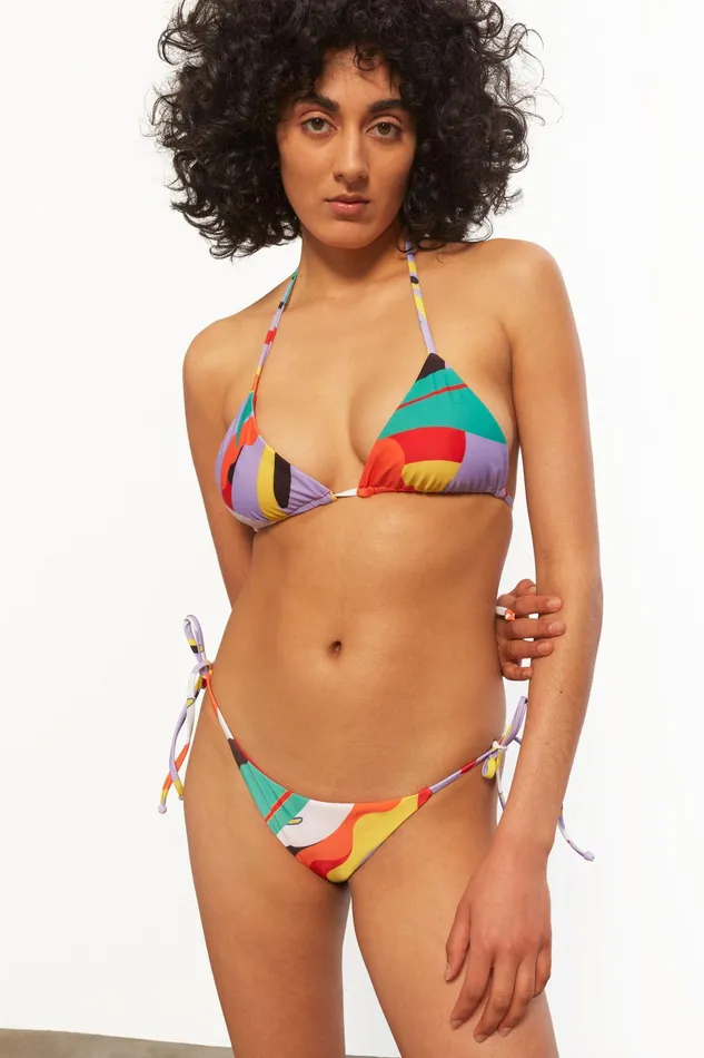 Women Mara Hoffman Bikini Bottoms Lei Bikini Bottom Black Multi