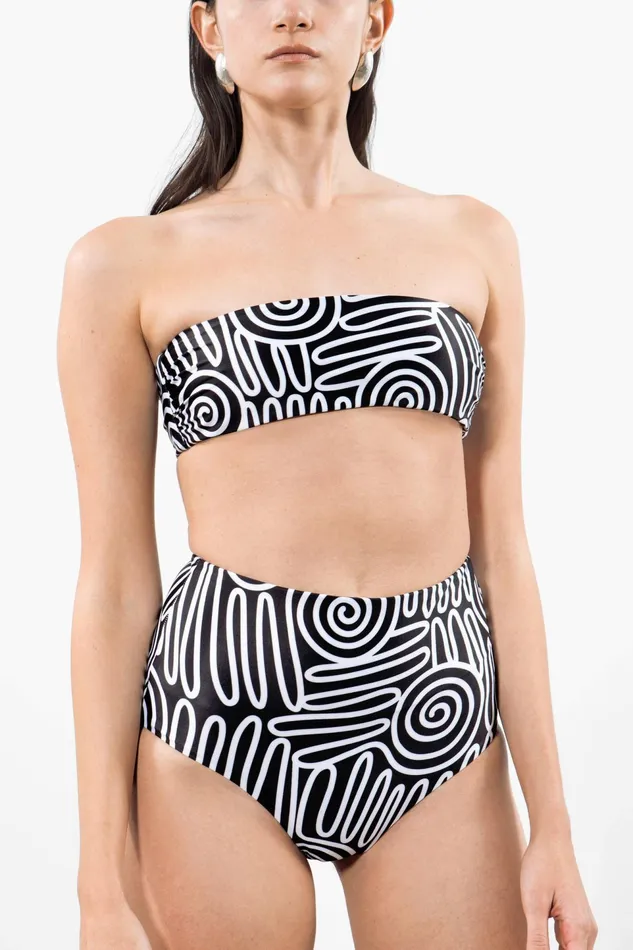 Women Mara Hoffman Bikini Bottoms Lydia Bikini Bottom Black and White Women Mara Hoffman Bikini Bottoms Lydia Bikini Bottom Black and White