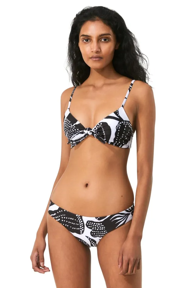 Women Mara Hoffman Bikini Tops Carla Bikini Top Black and White