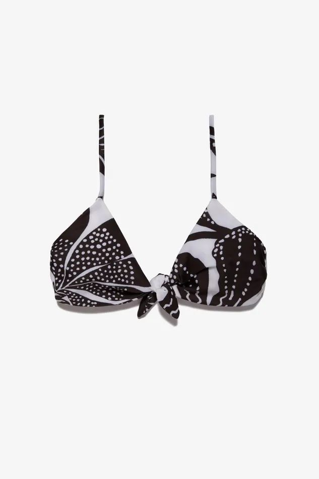 Women Mara Hoffman Bikini Tops Carla Bikini Top Black and White