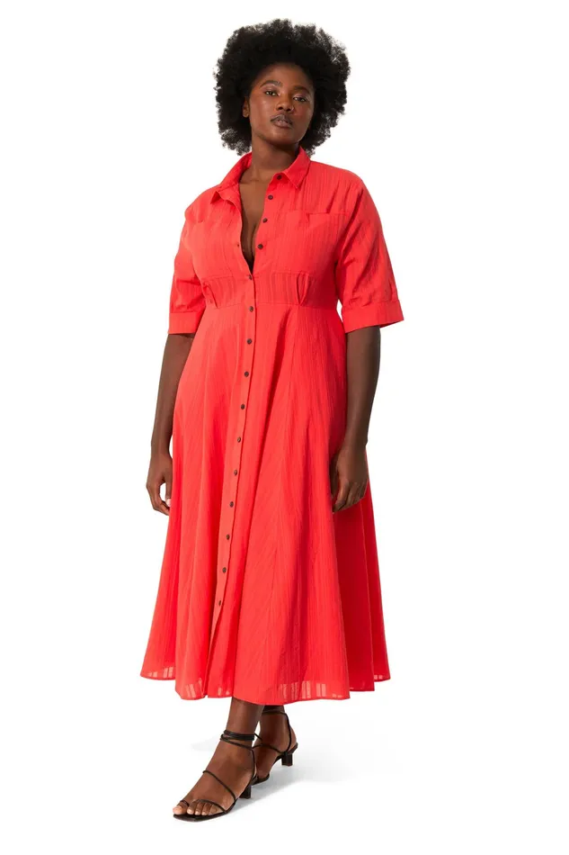 Women Mara Hoffman Dresses Extended Lorelei Dress Red