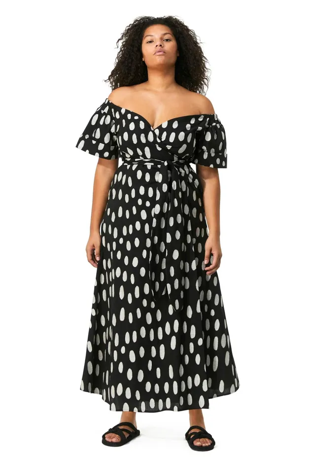 Women Mara Hoffman Extended Sizes Extended Adelina Dress Black and White