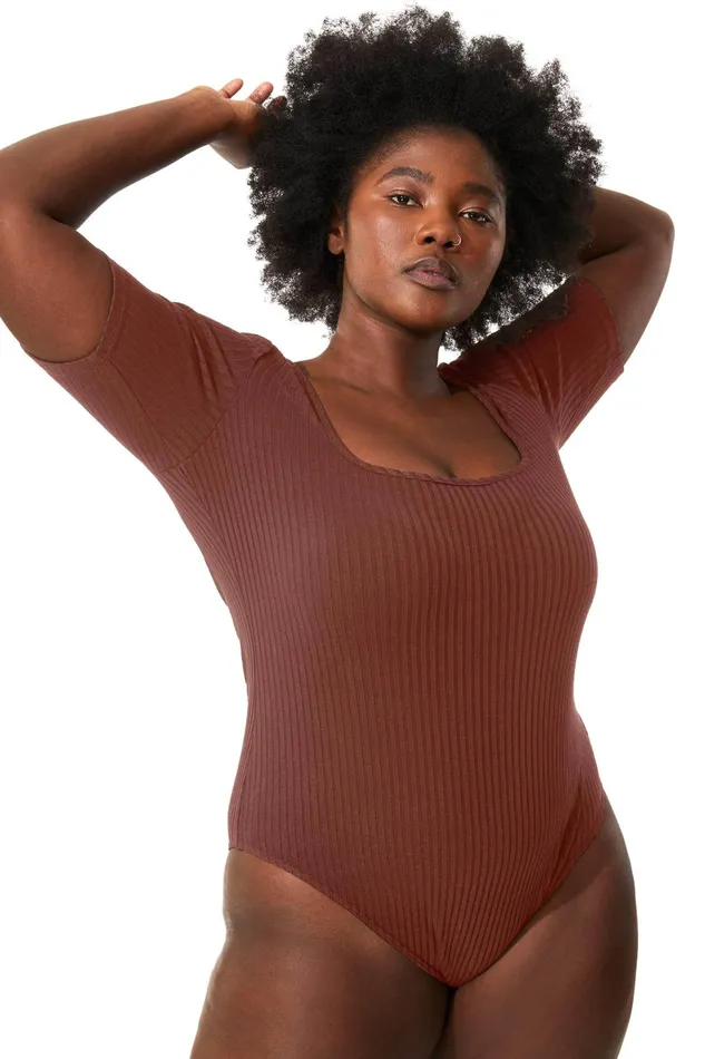 Women Mara Hoffman Extended Sizes Extended Arete Body Suit Brown