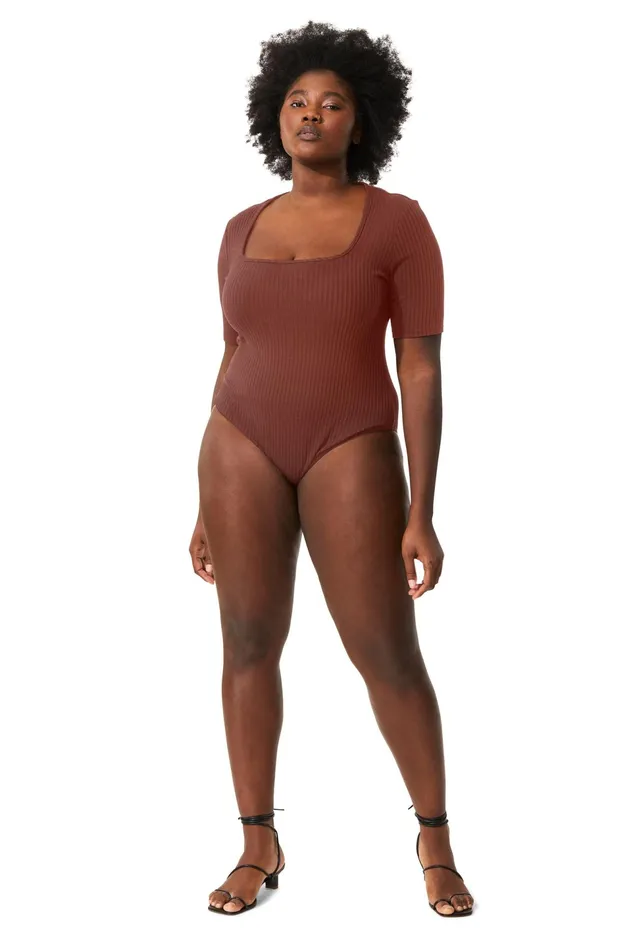 Women Mara Hoffman Extended Sizes Extended Arete Body Suit Brown
