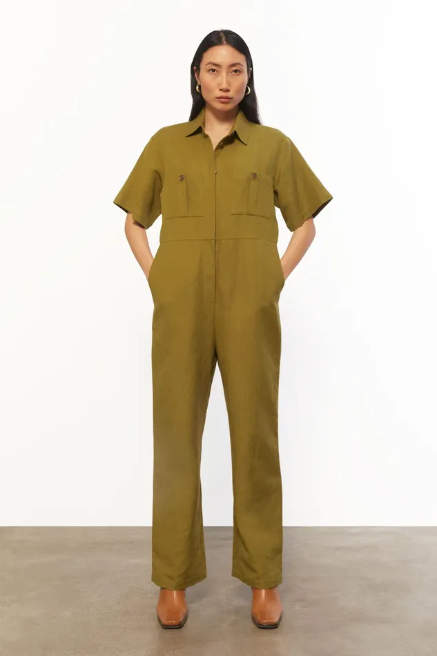 Women Mara Hoffman Jumpsuits and Rompers Kailyn Jumpsuit Olive