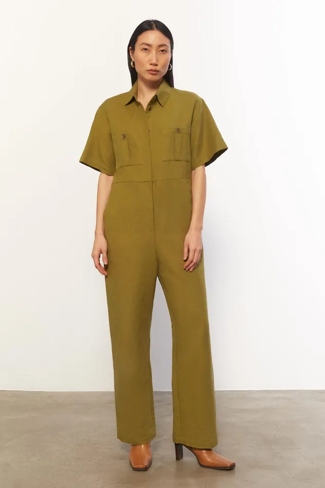 Women Mara Hoffman Jumpsuits and Rompers Kailyn Jumpsuit Olive Women Mara Hoffman Jumpsuits and Rompers Kailyn Jumpsuit Olive