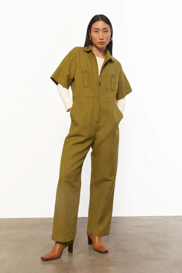 Women Mara Hoffman Jumpsuits and Rompers Kailyn Jumpsuit Olive Women Mara Hoffman Jumpsuits and Rompers Kailyn Jumpsuit Olive