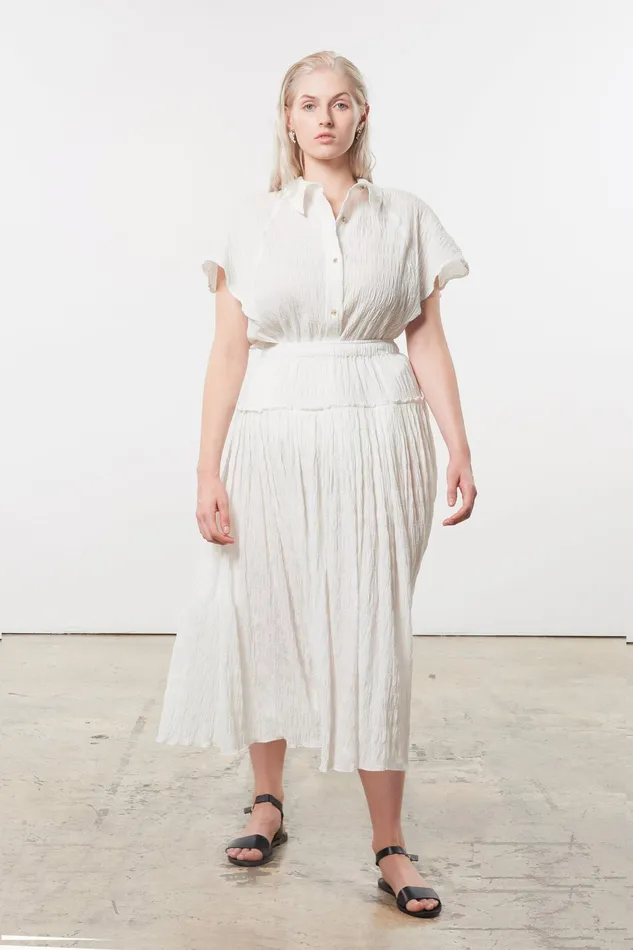 Women Mara Hoffman Skirts Extended Alejandra Skirt White