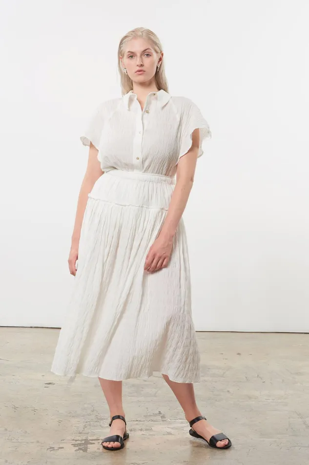Women Mara Hoffman Skirts Extended Alejandra Skirt White Women Mara Hoffman Skirts Extended Alejandra Skirt White