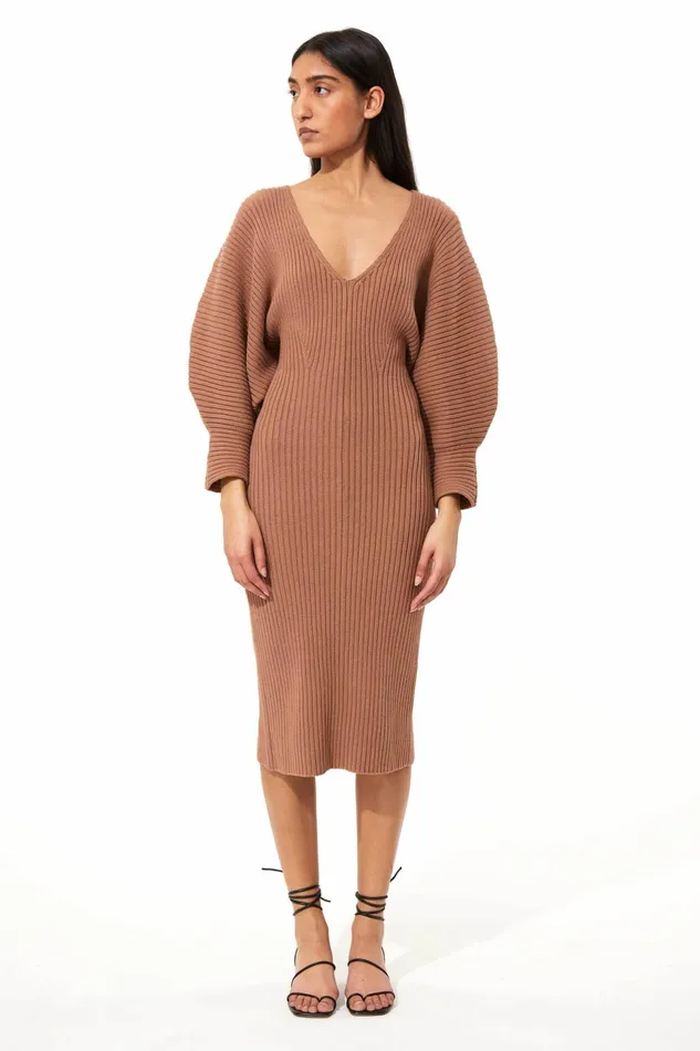 Women Mara Hoffman Sweaters Lavina Dress Mocha