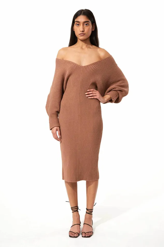 Women Mara Hoffman Sweaters Lavina Dress Mocha Women Mara Hoffman Sweaters Lavina Dress Mocha