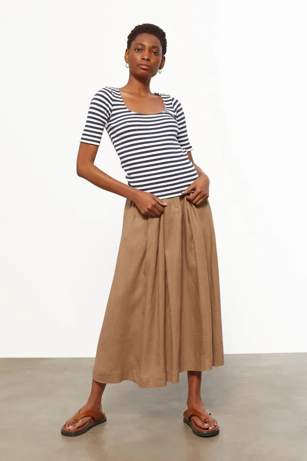 Women Mara Hoffman Tops Monique Top Navy White