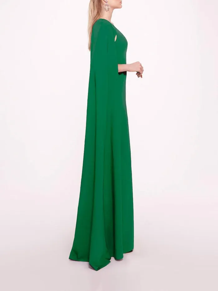Women Marchesa Marchesa Notte Embroidered Belt Kaftan Emerald