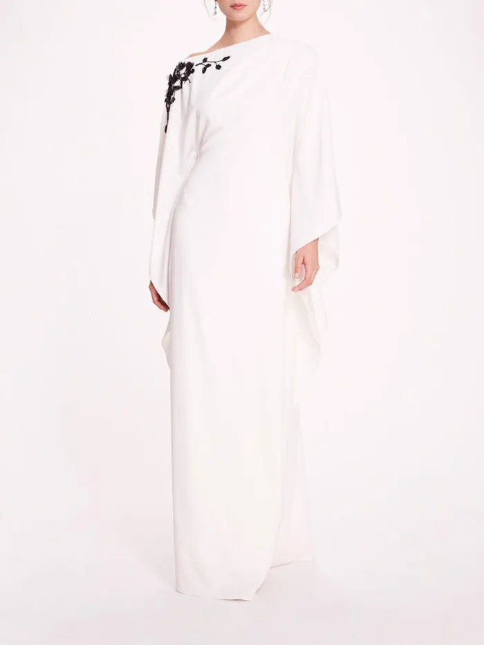 Women Marchesa Marchesa Notte Embroidered Draped Kaftan White