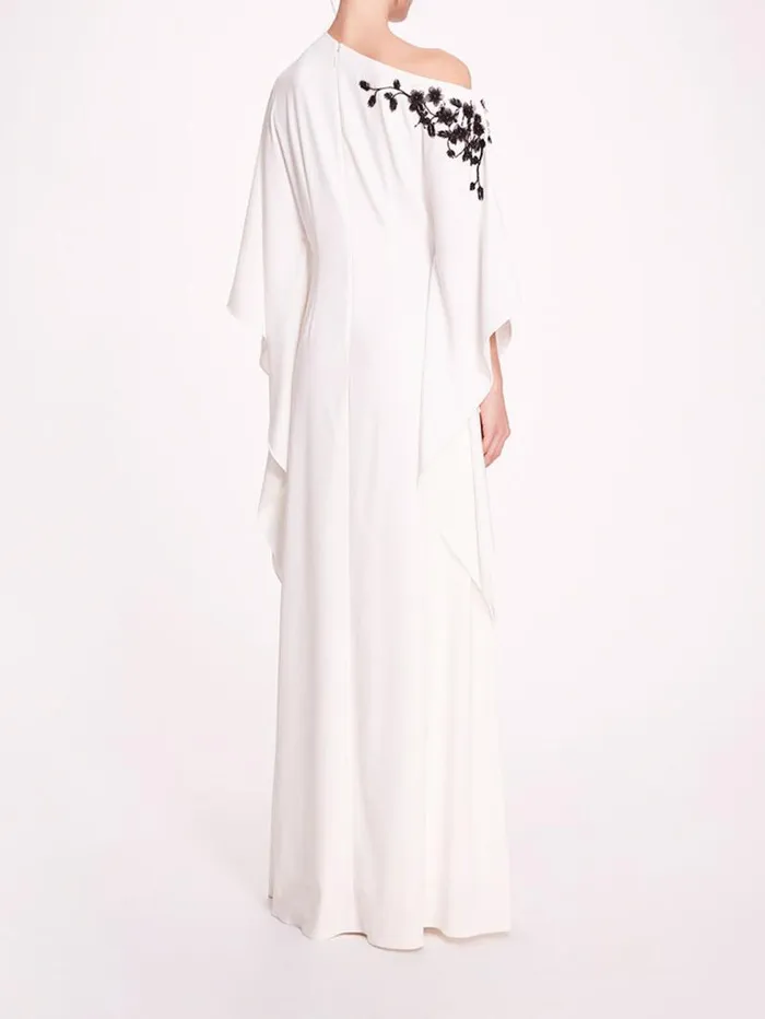 Women Marchesa Marchesa Notte Embroidered Draped Kaftan White