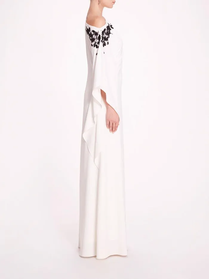 Women Marchesa Marchesa Notte Embroidered Draped Kaftan White