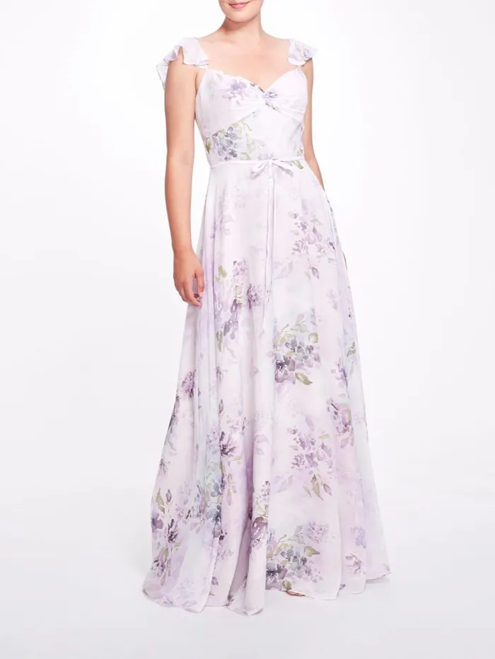 Women Marchesa Marchesa Notte Naples Printed Lilac