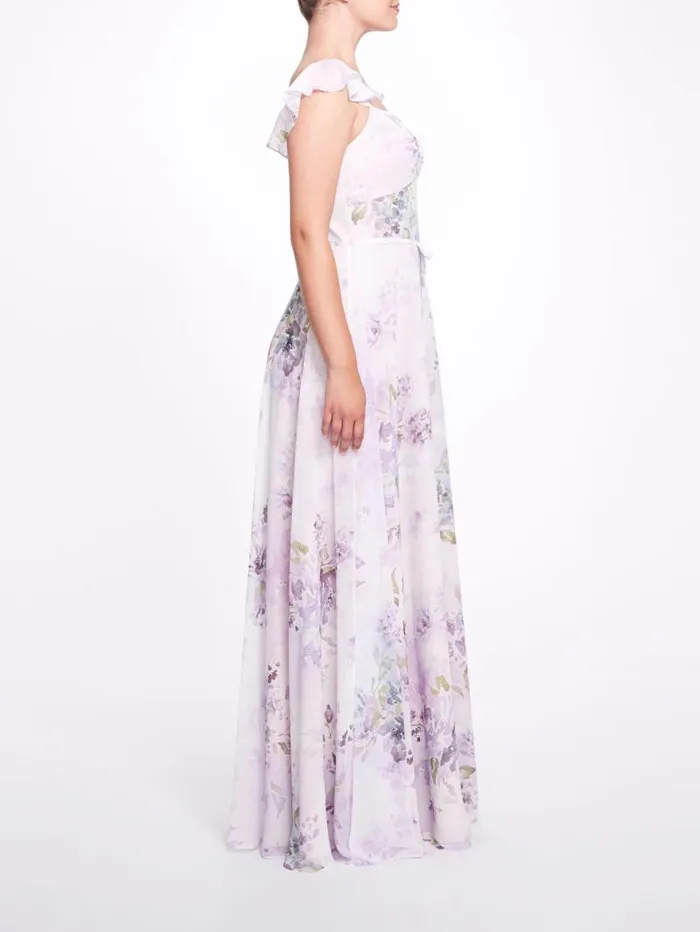 Women Marchesa Marchesa Notte Naples Printed Lilac