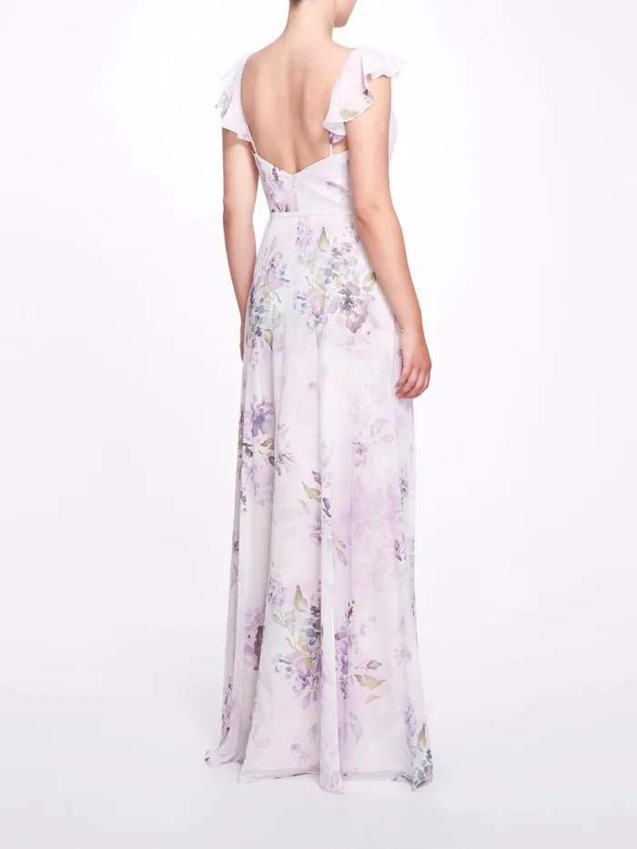 Women Marchesa Marchesa Notte Naples Printed Lilac