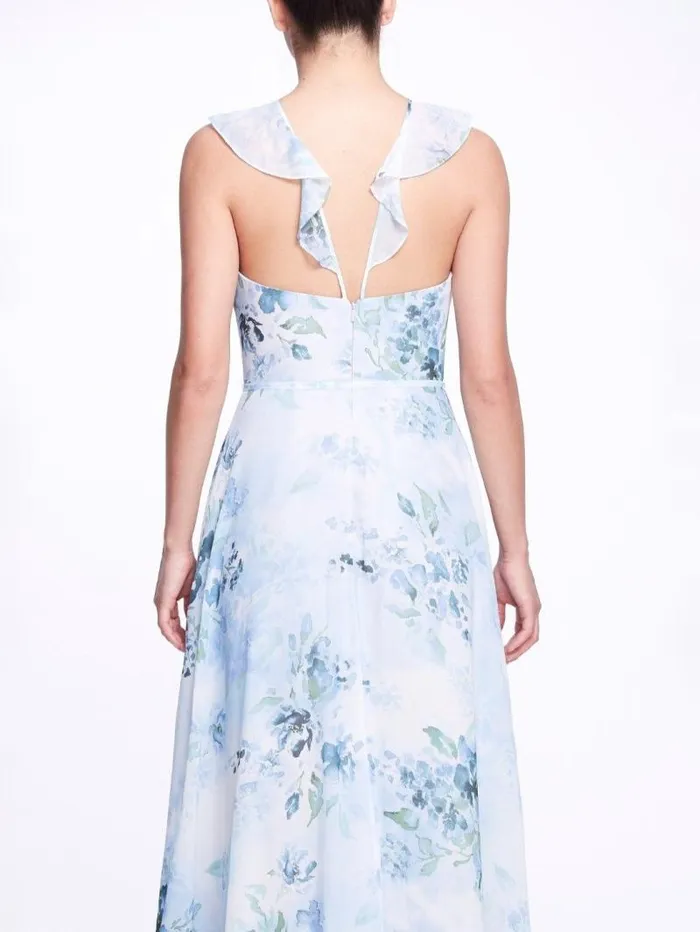 Women Marchesa Marchesa Notte Pavia Printed Dusty Blue