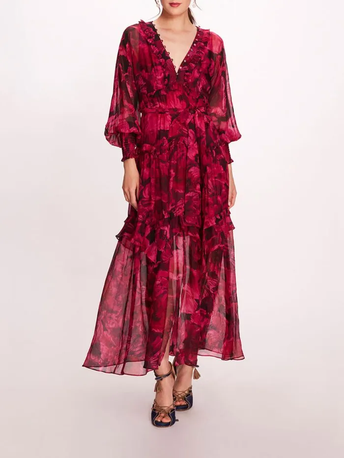 Women Marchesa Marchesa Rosa Leilani Dress Fuchsia