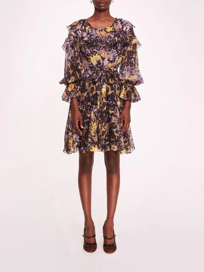 Women Marchesa Marchesa Rosa Monarch Mini Dress Purple Multi